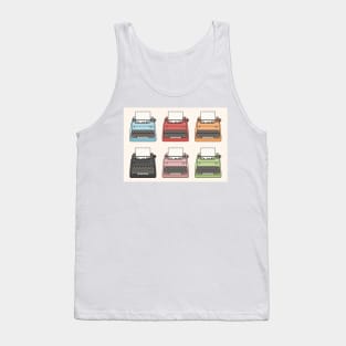 Cute Colourful Typewriters Tank Top